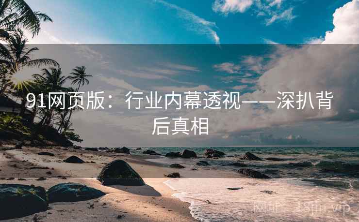 91网页版：行业内幕透视——深扒背后真相
